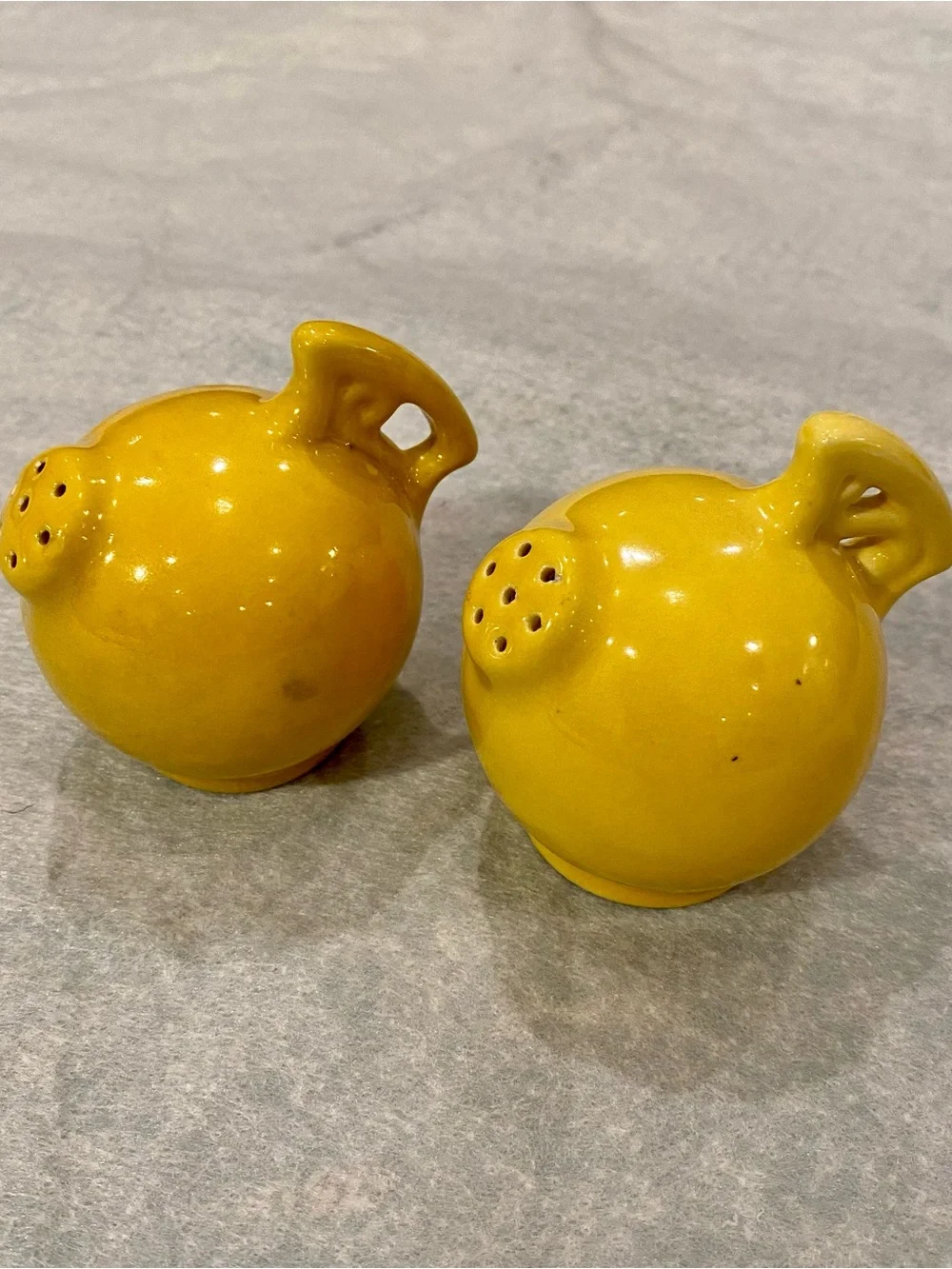 Bright Yellow Ceramic Salt and Pepper Shakers